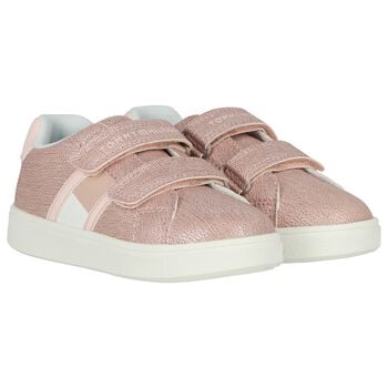 Girls Pink Logo Trainers