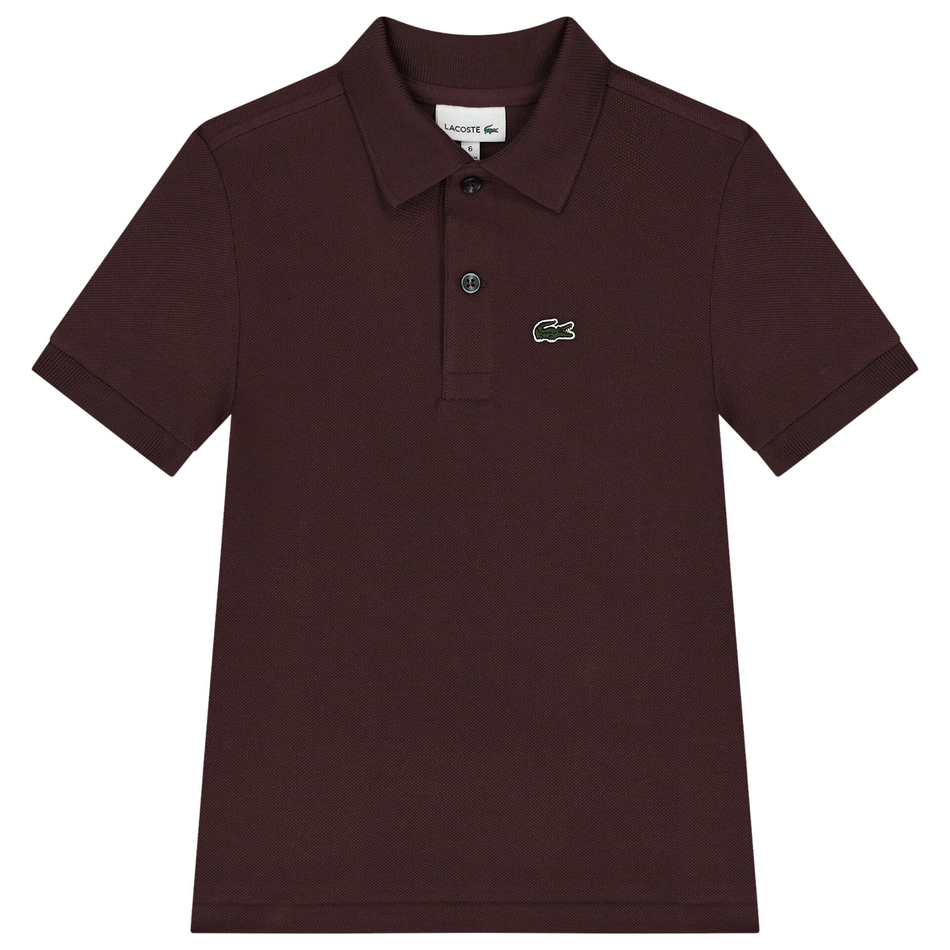 Lacoste Boys Burgundy Logo Polo Shirt Junior Couture UK