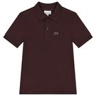 Boys Burgundy Logo Polo Shirt, 4, hi-res