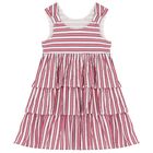 Girls White & Red Striped Dress, 1, hi-res