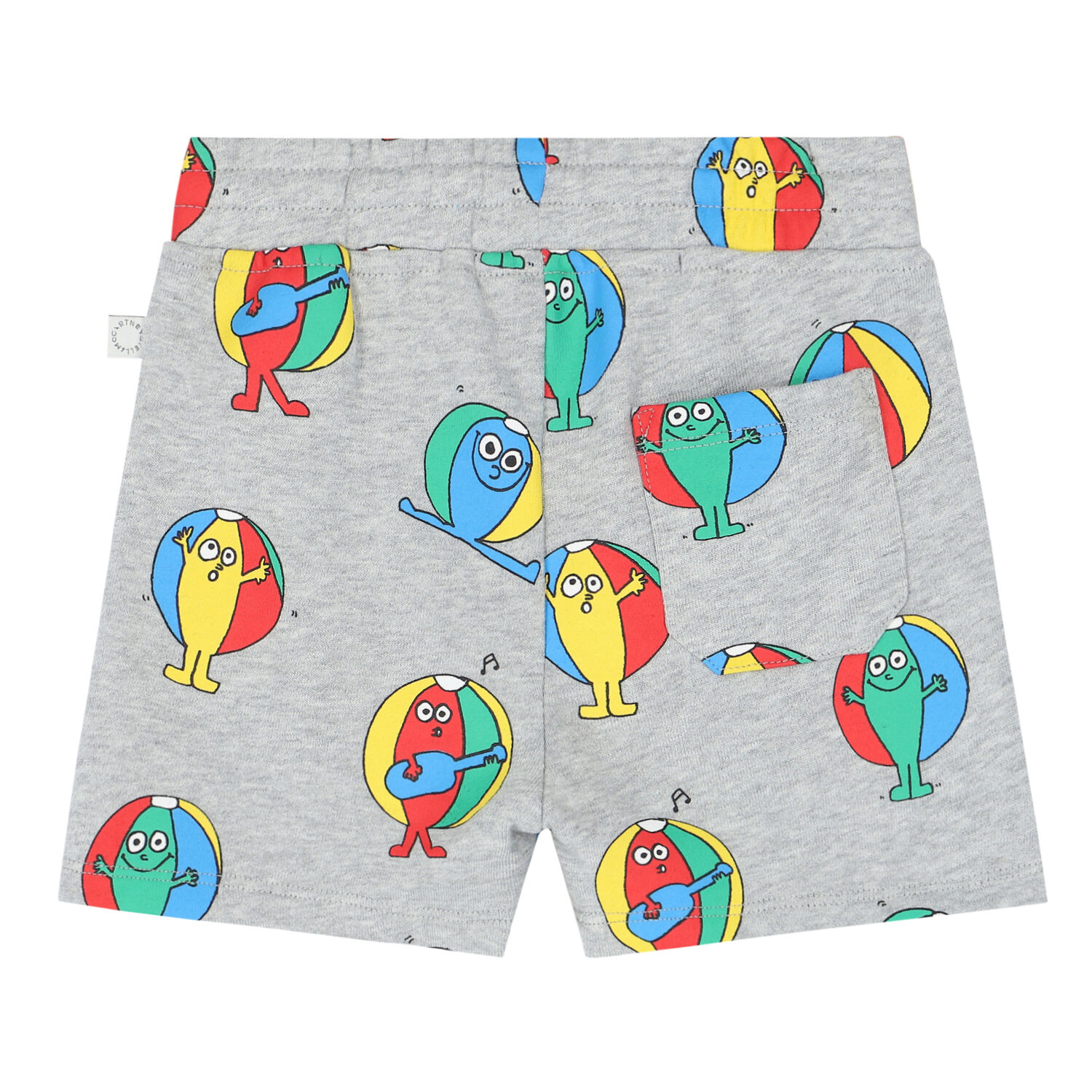 Younger Boys Grey Beach Ball Shorts, 1, hi-res