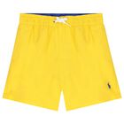 Boys Yellow Logo Swimshorts, 1, hi-res