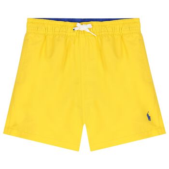 Boys Yellow Logo Swimshorts