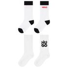 Boys Black & White Logo Socks, 1, hi-res