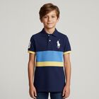 Boys Navy Blue Logo Polo Shirt, 1, hi-res