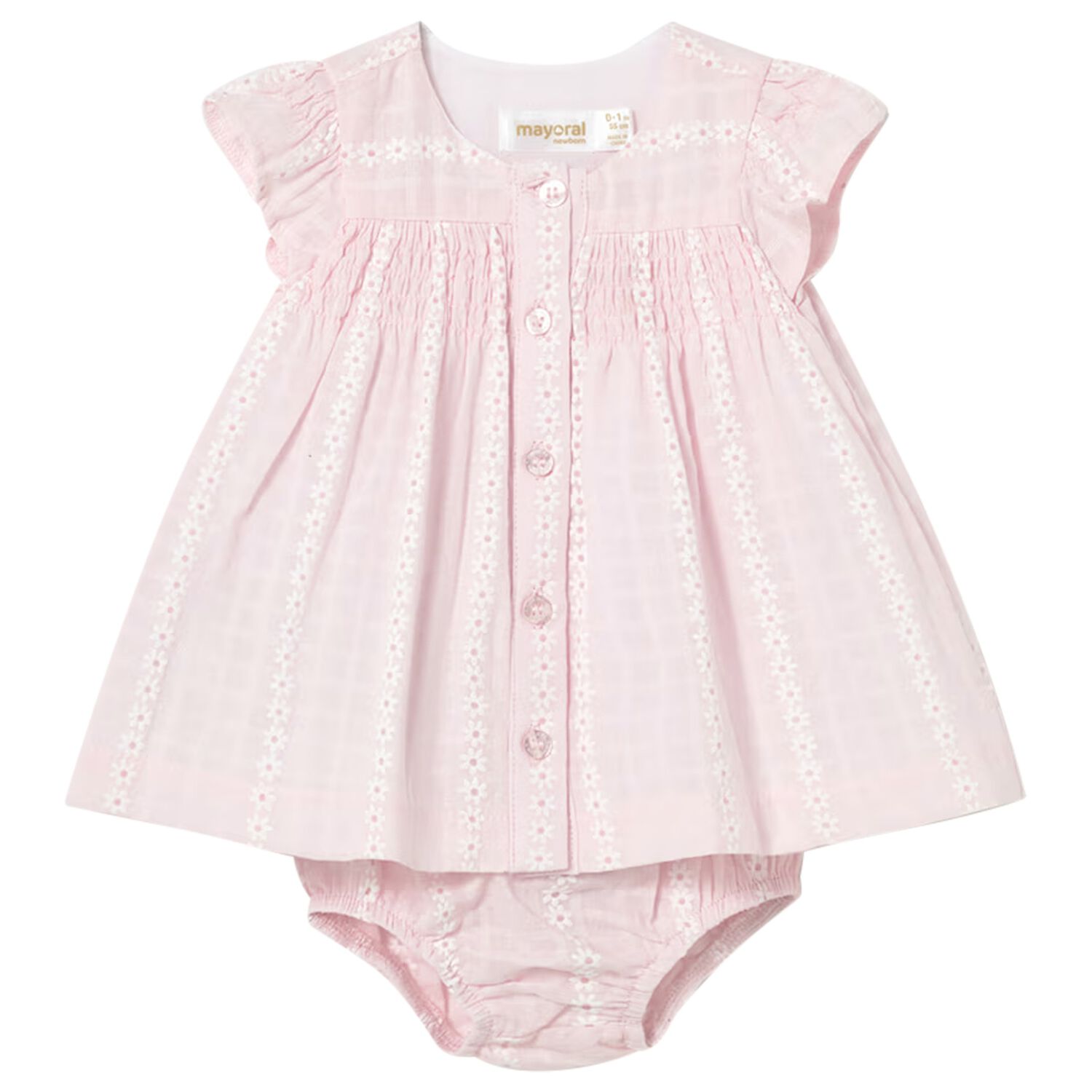 Baby Girls Pink Chiffon Dress Set, 1, hi-res