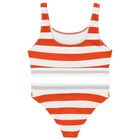 Girls Orange Striped Bikini, 1, hi-res