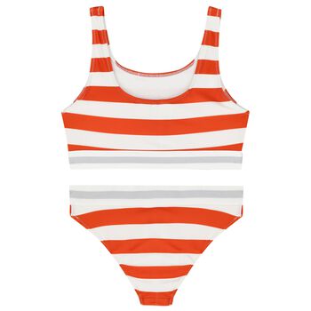 Girls Orange Striped Bikini