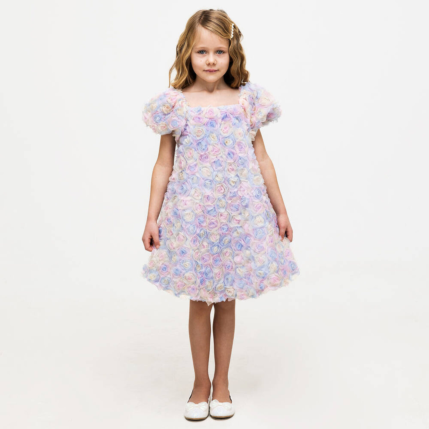 Girls Multi-Colored Flower Dress, 1, hi-res image number null