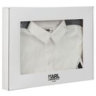 Younger Boys White & Black Logo Trousers Set, 1, hi-res