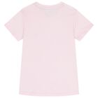 Girls Pink & Navy Blue Cotton Logo T-Shirts ( 2-Pack ), 2, hi-res