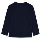Boys Navy Cable Cars Long Sleeve Top, 1, hi-res