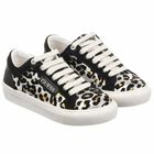 Girls Leopard Print Trainers, 1, hi-res