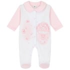 Baby Girls Pink & White Hot Air Balloon Babygrow, 2, hi-res