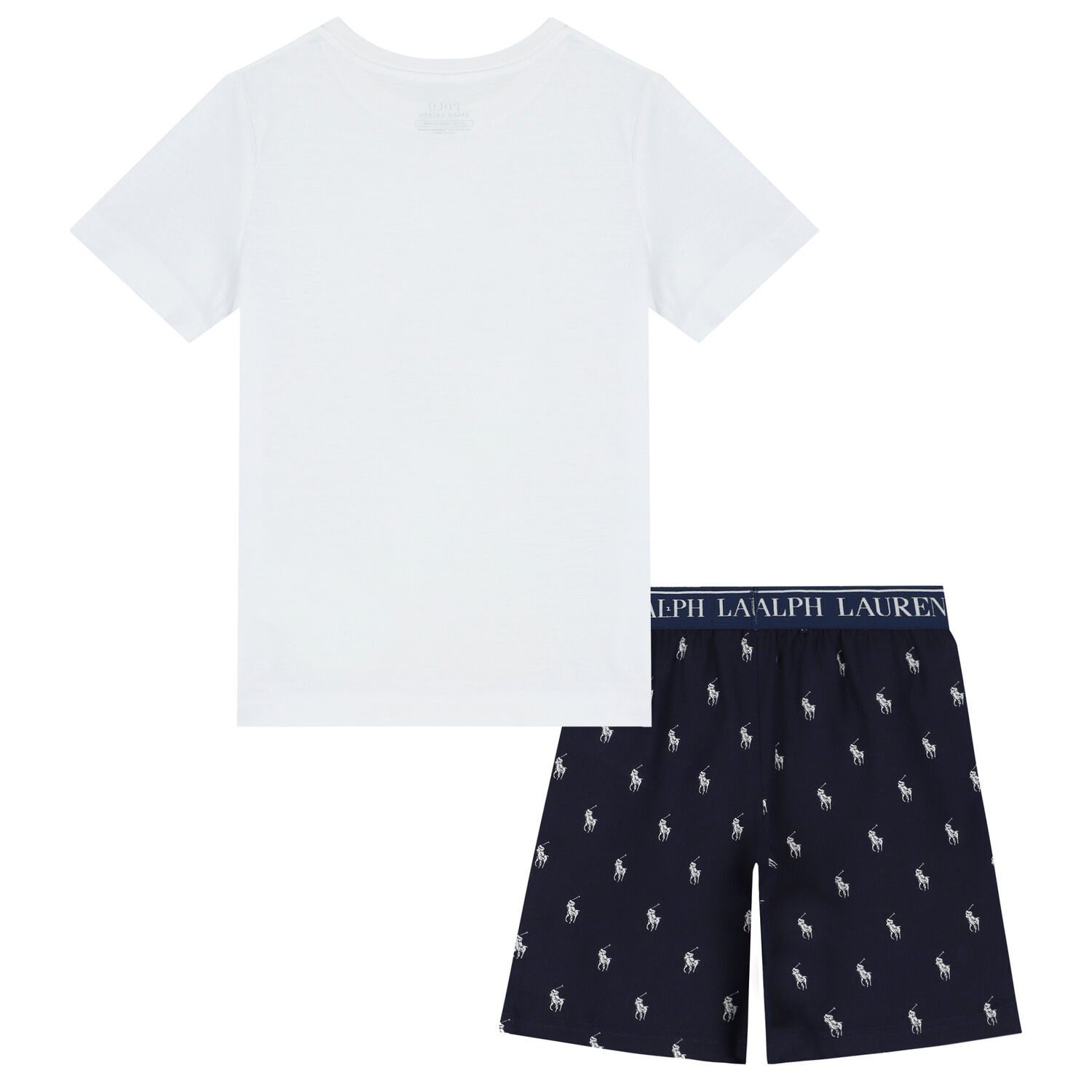 Boys White & Navy Logo Pyjamas, 1, hi-res