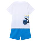Boys White & Blue Shorts Set, 2, hi-res