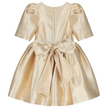 Girls Gold Flower Dress