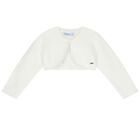 Younger Girls Ivory Bolero Cardigan, 3, hi-res
