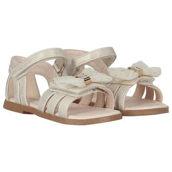 Younger Girls Gold Bow Sandals