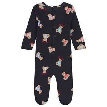 Baby Navy Blue Logo Teddy Bear Babygrow
