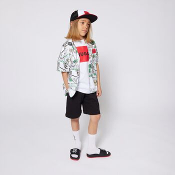 Boys Black Logo Shorts