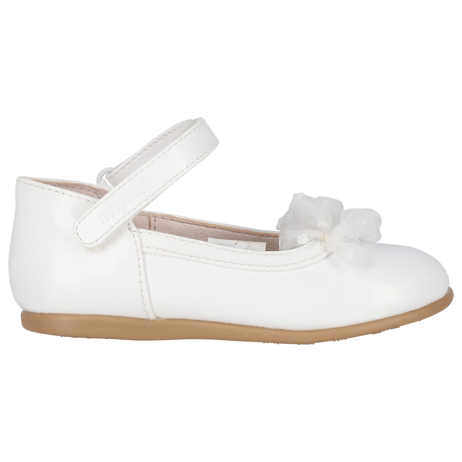Younger Girls White Patent Shoes, 1, hi-res image number null