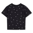 Girls Black Daisy Logo T-Shirt, 1, hi-res