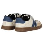 Boys Blue & White Leather Trainers, 1, hi-res