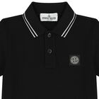 Boys Black Logo Polo Shirt, 2, hi-res