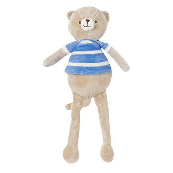 Baby Boys Beige & Blue Teddy Bear Toy