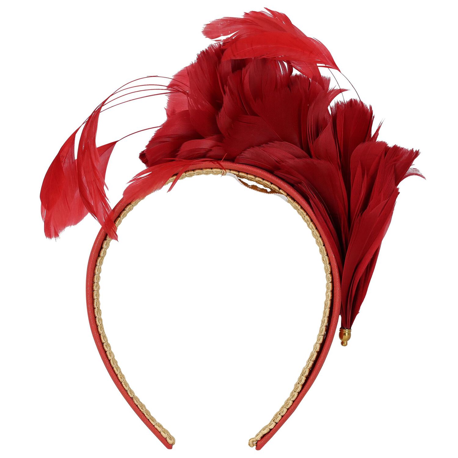 Girls Red Feather Headband, 1, hi-res image number null