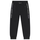 Boys Black Logo Joggers, 1, hi-res