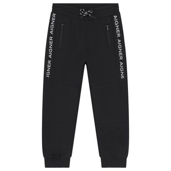 Boys Black Logo Joggers