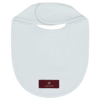 Baby Boys Blue Teddy Bear Logo Bib