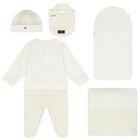 Ivory & Gold Logo Babygrow Set, 1, hi-res