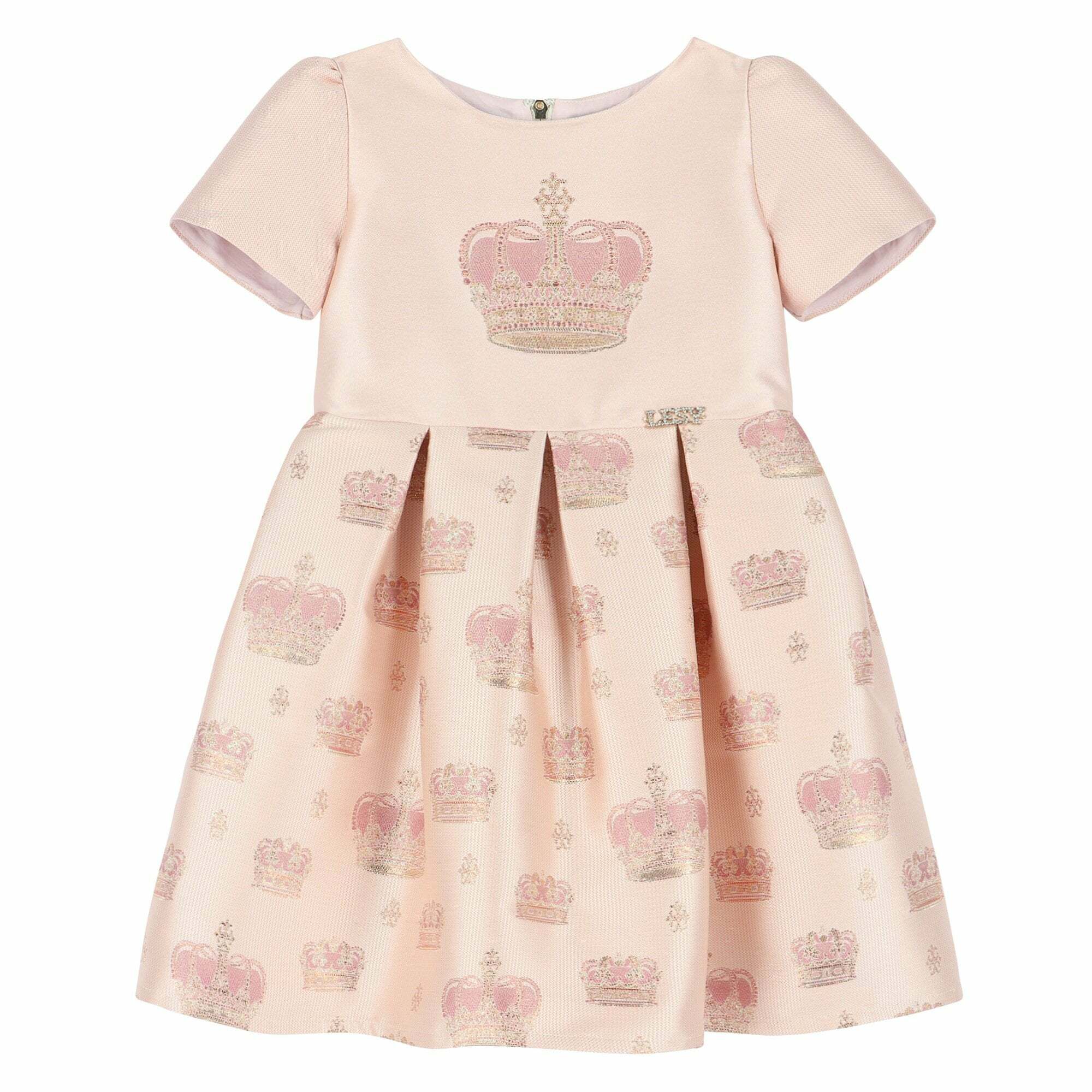 Lesy Girls Pink Gold Embellished Dress Junior Couture UK