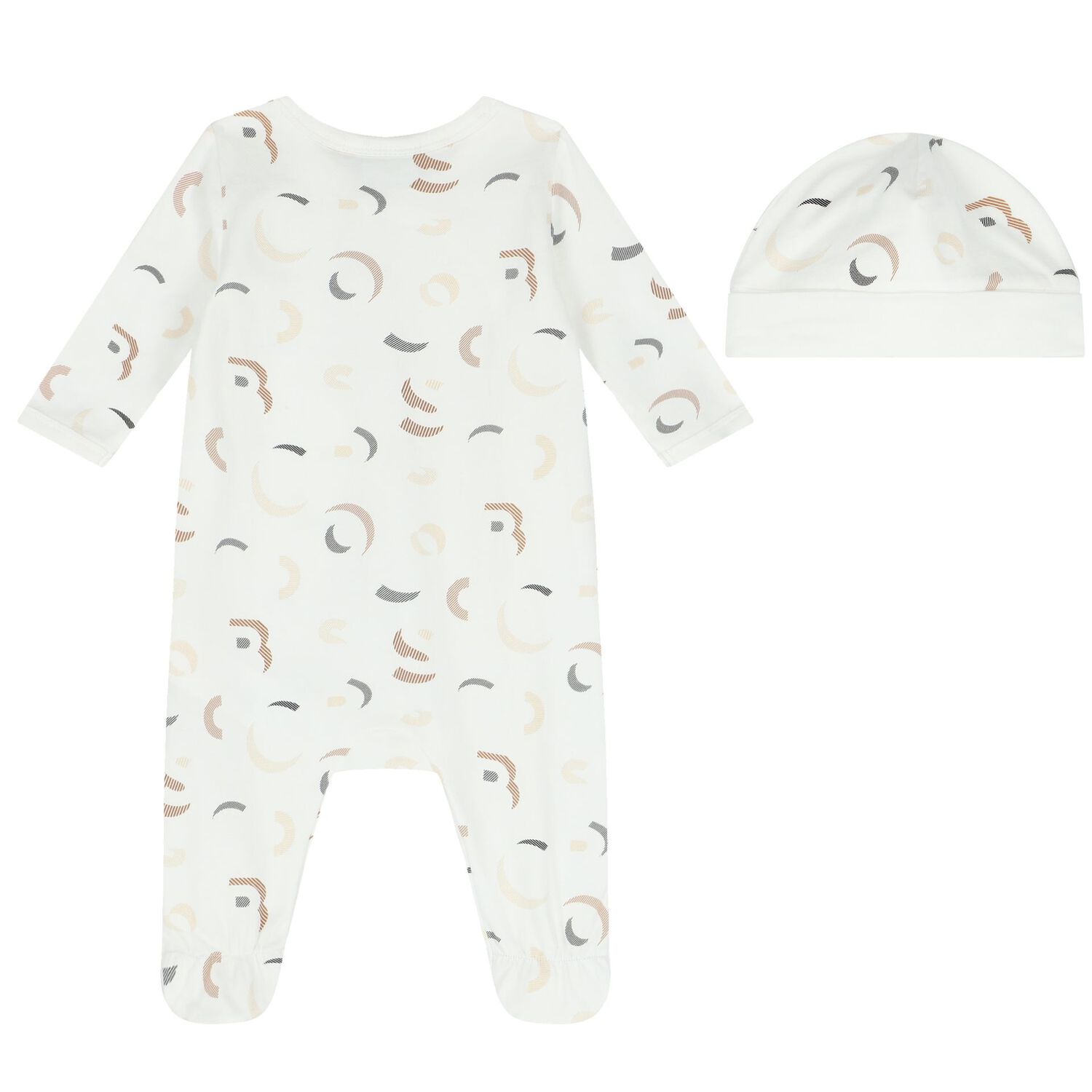Baby Boys White Logo Babygrow Set, 1, hi-res