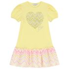 Girls Yellow Heart Dress, 1, hi-res