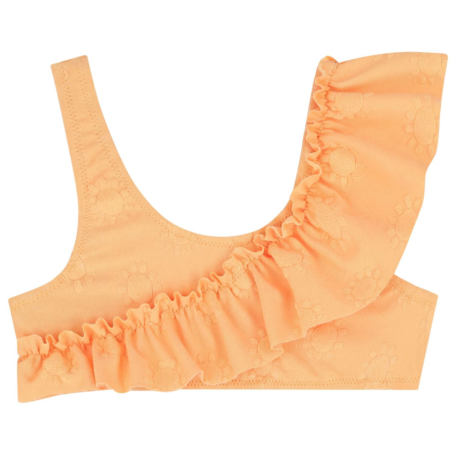 Girls Orange Ruffled Bikini, 1, hi-res