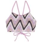 Girls Lilac, Black & Ivory Zig-Zag Crochet Bikini, 1, hi-res