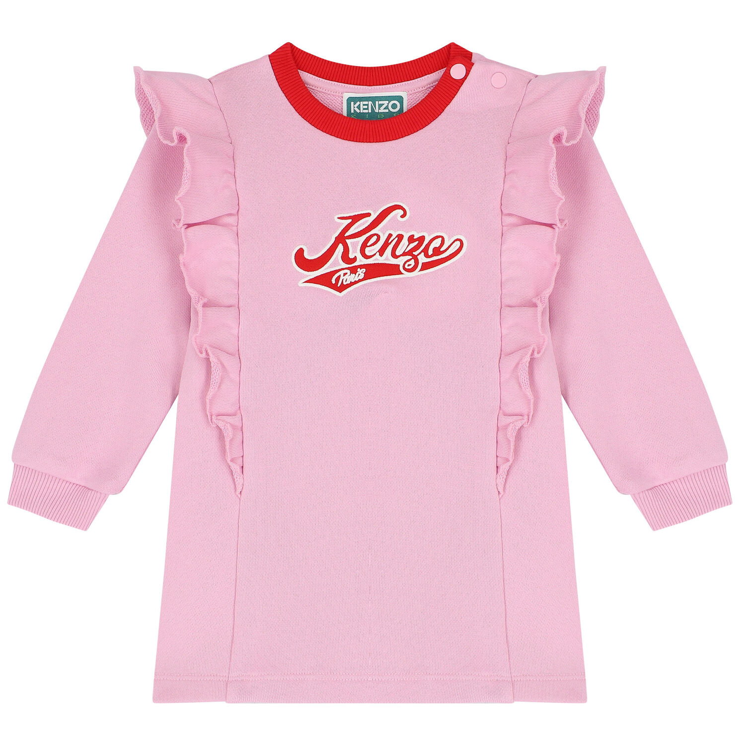 Younger Girls Pink Logo Dress, 1, hi-res