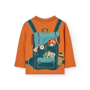 Boys Orange Bag Long Sleeve Top, 1 Boys Orange Bag Long Sleeve Top
