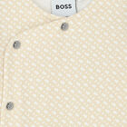 Beige & White Monogram Babygrow & Hat Set, 1, hi-res