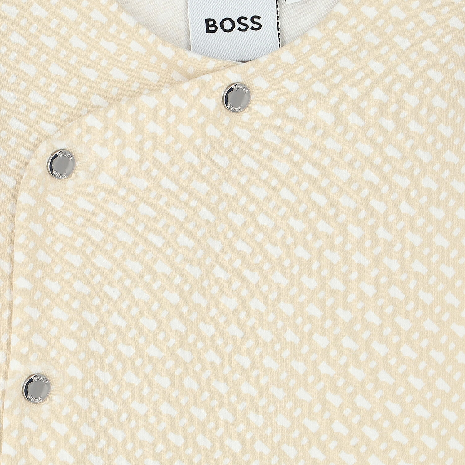 Beige & White Monogram Babygrow & Hat Set, 1, hi-res