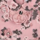 Girls Pink Floral Organza Brocade Dress, 1, hi-res