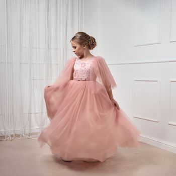 Girls Christell Pink Sequin Tulle Dress