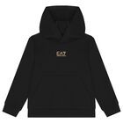 Boys Black Logo Hooded Top, 2, hi-res