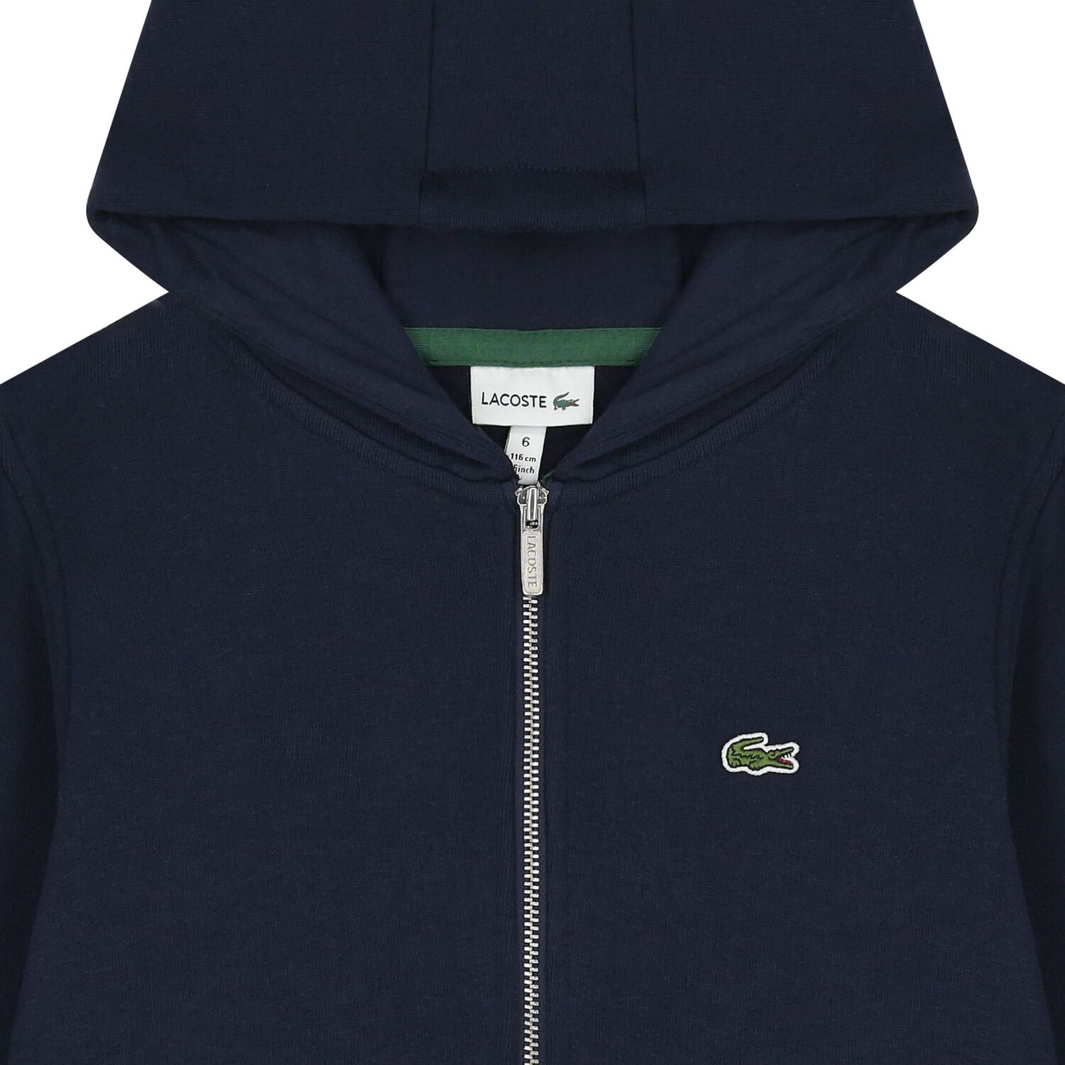 Boys Navy Blue Logo Hooded Zip Up Top, 1, hi-res