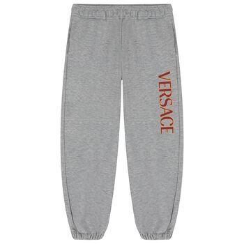 Grey & Burgundy Logo Joggers