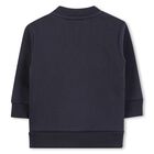 Younger Boys Navy Blue Logo Sweatshirt, 1, hi-res